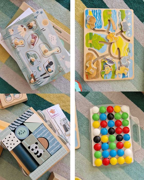 Дървени и образователни монтесори играчки 6 месеца - 2 години