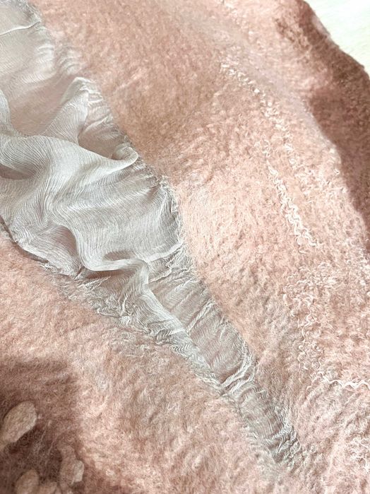 Esarfa unica din lana si matase naturala handmade NOUA