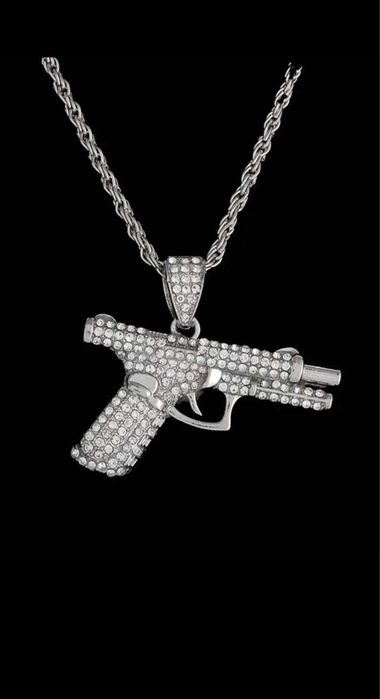 pandativ glock din otel inoxidabil cu pietre de zirconiu