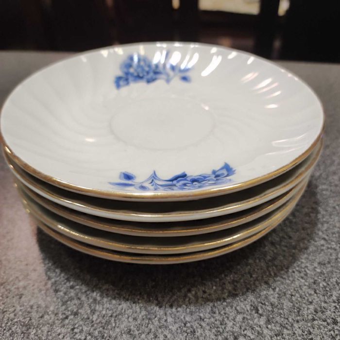 Чинийки, стар български порцелан, 5 броя