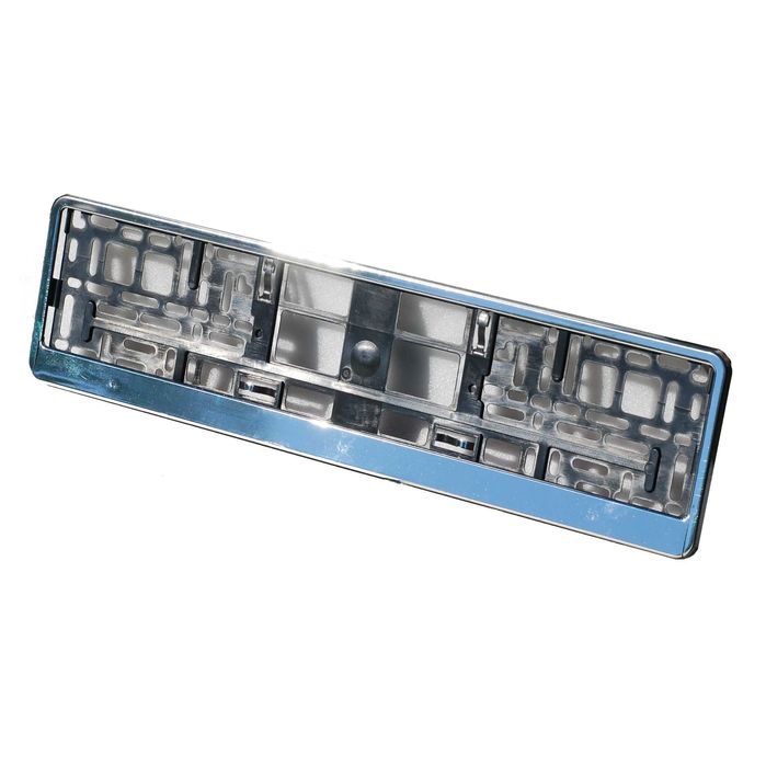 Хромирана Поставка Регистрационен Номер Черен Пластмасова За Автомобил