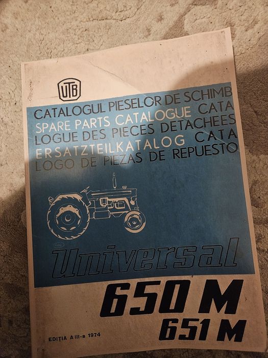 Carte/Catalogul Pieselor de Schimb pt U 650