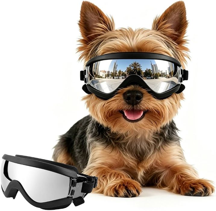 Ochelari de protecție pentru câini de talie mică, anti-UV, rezistenți la vânt