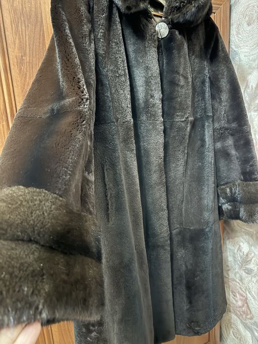 Шуба бобер, вставки норка.