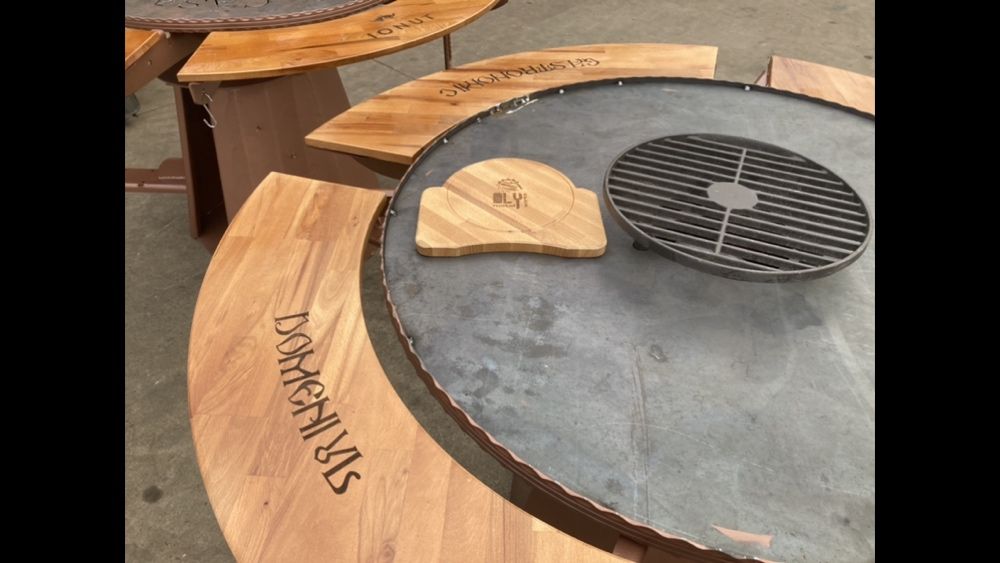 Plită grătar personalizat blat lemn