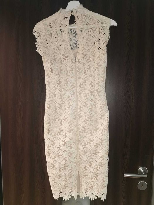 Rochie brodata crem 34/xs