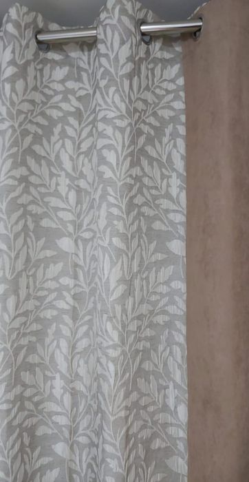 Set 2 x Draperii bej crem 140x260cm material fin mat cu accente lucios