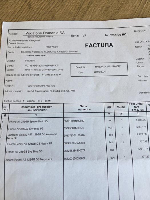IPhone 17 AIR 256GB Sigilate/Garanție