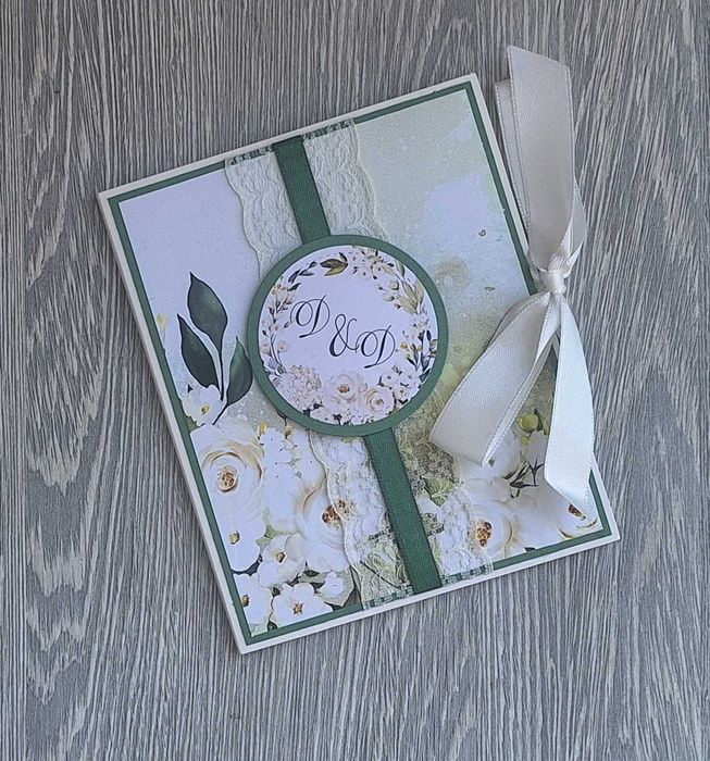 Сватбен албум "Нашата приказка" в антично бяло, ръчна изработка /51.2