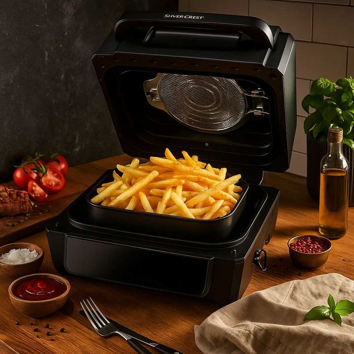 Уред 2 в 1 SilverCrest Air Fryer with Grill – хрупкаво, вкусно и без мазнина
