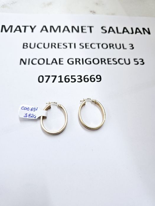 Vand cercei din aur 14 k 3.82 g cod 691