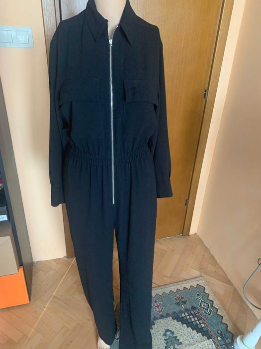 Черен гащеризон Zara с ефектен цип, размер S/M