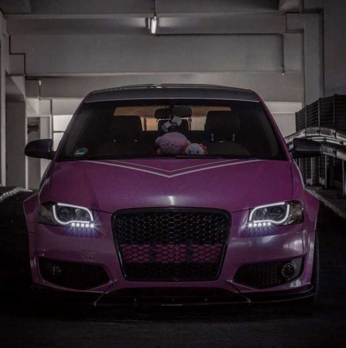 Фарове Ауди А3 8П 2003-2008 ЛЕД ЛЕНТА Тъмни лупи Audi A3 8P Затъмнени