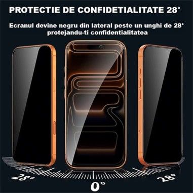 Folie Sticla Privacy Samsung Galaxy S26, HEYBINGO, 2BUC, E-SNAP, Cu Kit de Aplicare si Functie de Indepartare a Prafului