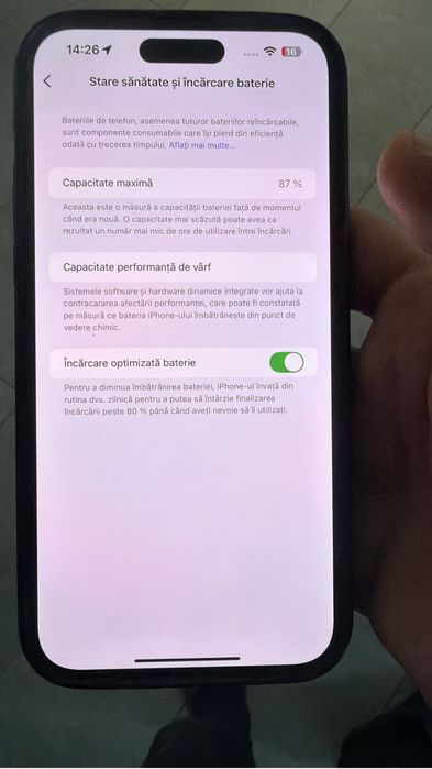 Vand iphone 14 pro max purple 256 gb cumparat in luna 10.2023