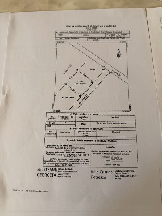 Teren intravilan 1.036 mp, zona Ford – parcelabil 2 × 518 mp