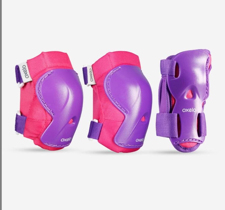 Set Role Roz 34-36 + casca roz reglabila + set protectii Oxelo - Decathlon, ca NOI!