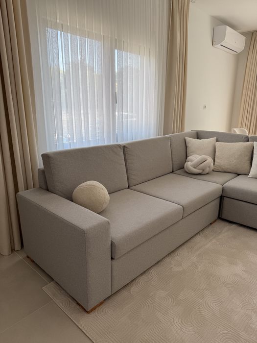 Ъглов разтегателен диван с ракла