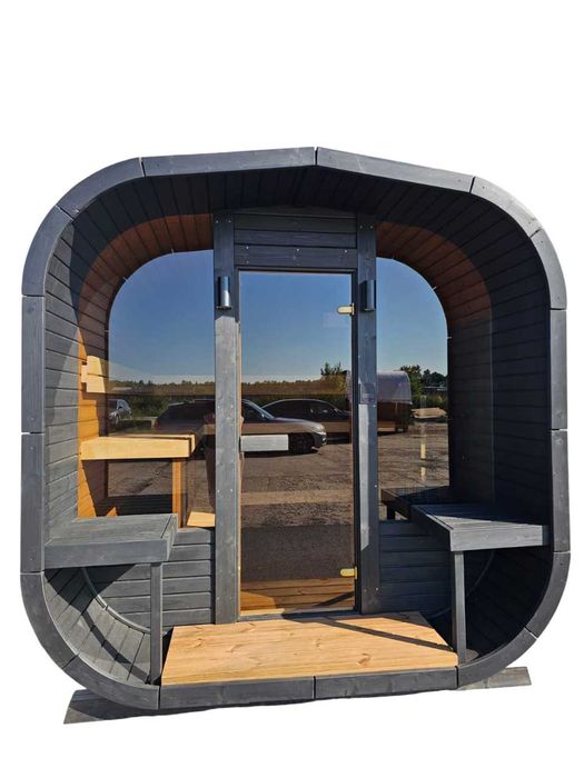 Sauna de exterior model CUBE cu terasa 3mX2.4mx2.4m OFERTA PASTE 2026
