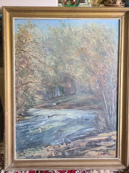 Картина пейзаж горная река