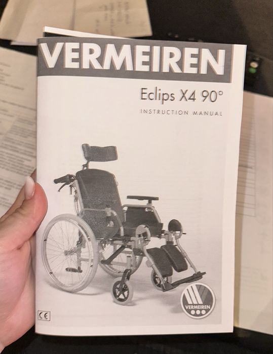 Scaun rulant Vermeiren Eclips X4 90° – rabatabil, pliabil, ca nou