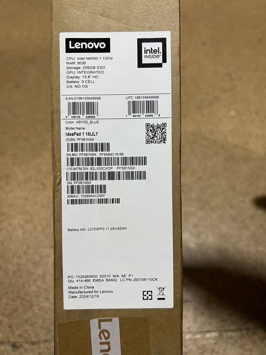 Lenovo ideapad 1 8gb/256gb