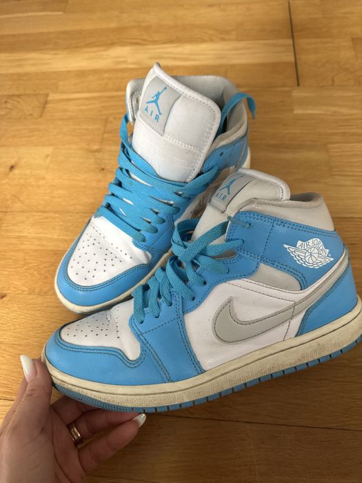 AIR JORDAN Mid, Dk Powder Blue/ Neutral Grey-White-Sail