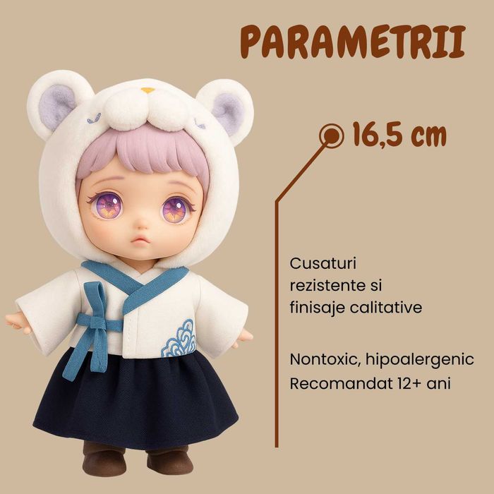 figurina de plus in cutie surpriza, 6 personaje mitologice, 16,5 cm
