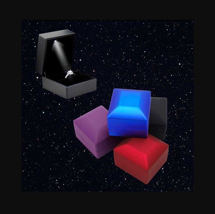 Cutie bijuterie inel led culoare negru