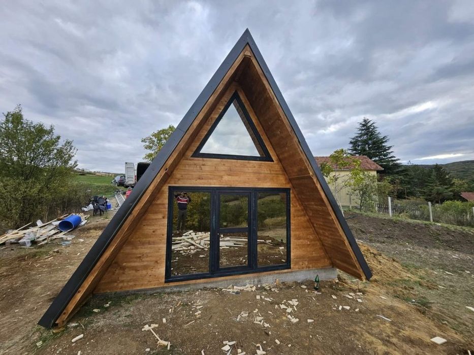 Vand casute A frame din lemn 8 x 8m – design modern
