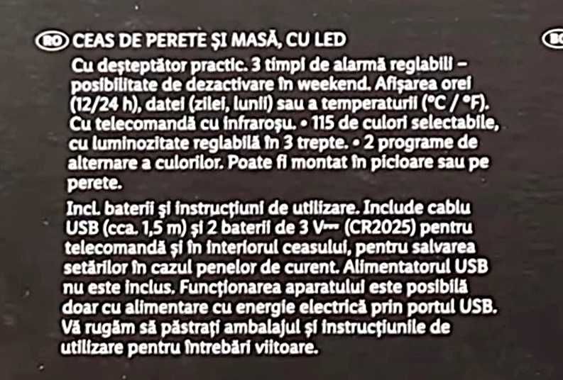 Ceas cu LED, 3D, cu termometru calendar cu telecomanda, de perete masa