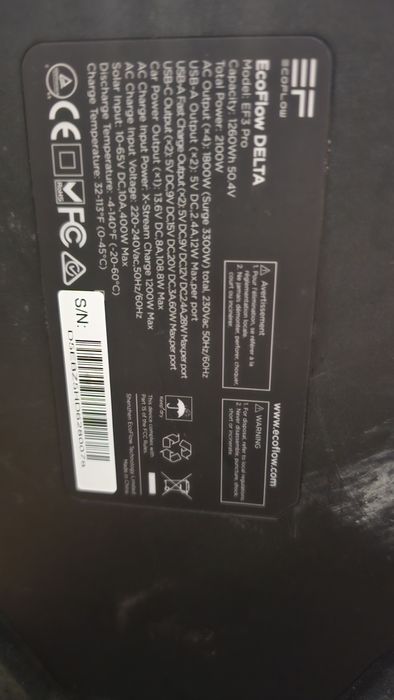 EcoFlow DELTA EF3 Pro probabil defectă