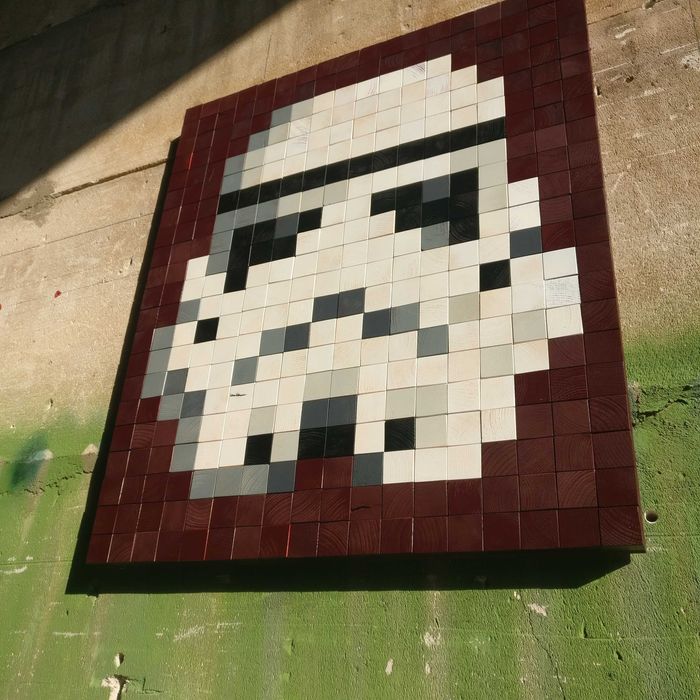 Pixel Art | Storm Trooper | Star Wars | Tablou lemn masiv 72,6x84,7cm