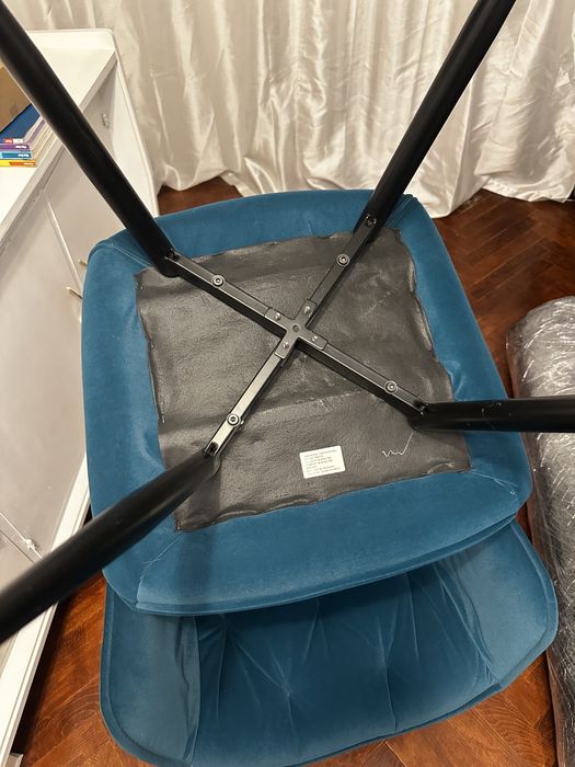 2 scaune catifea turcoaz