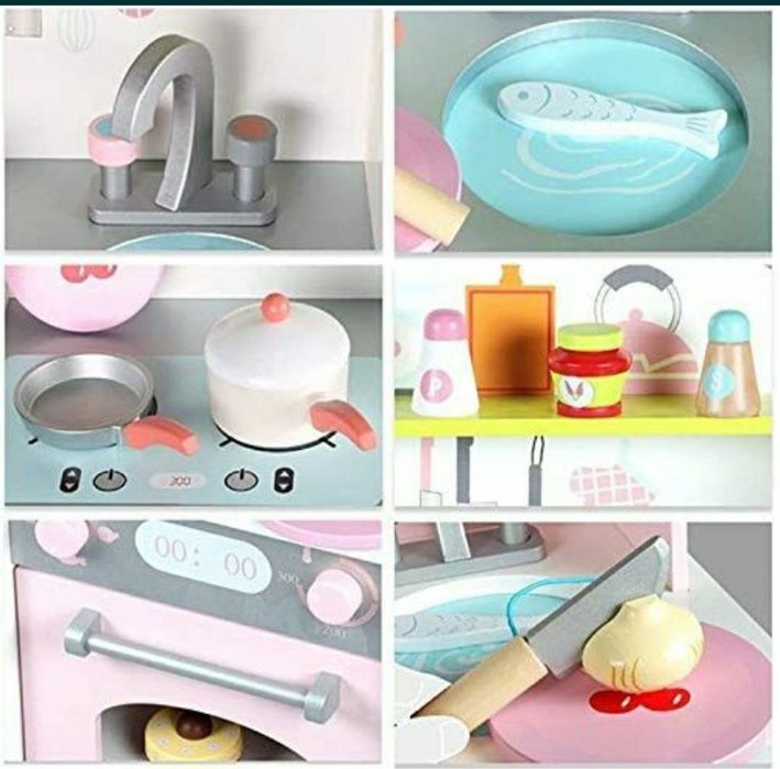 Даставка бесплатная. Детская деревянная кухная набор