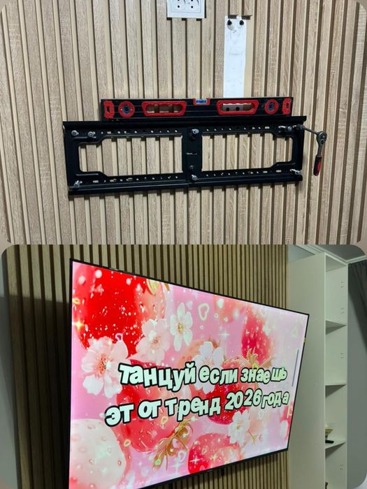 Установка кронштейнов и тв