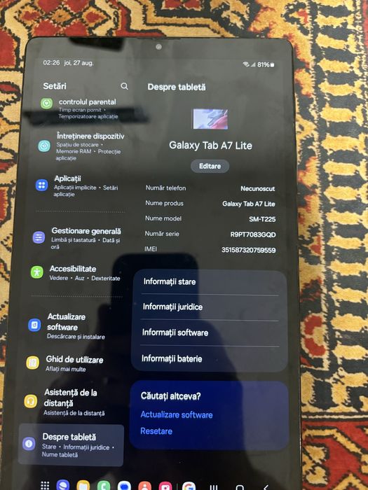 Vand tableta samsung a7 lite SIM URGENT!!