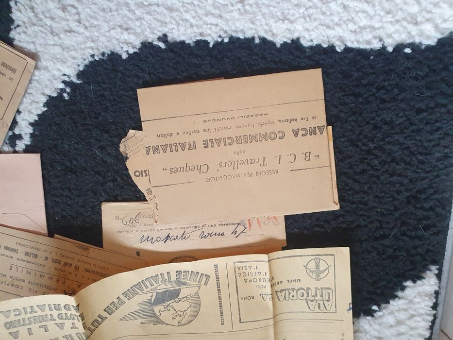 Scrisorii telegrame vederi titluri bancare vechii ani 20 30 40 italia
