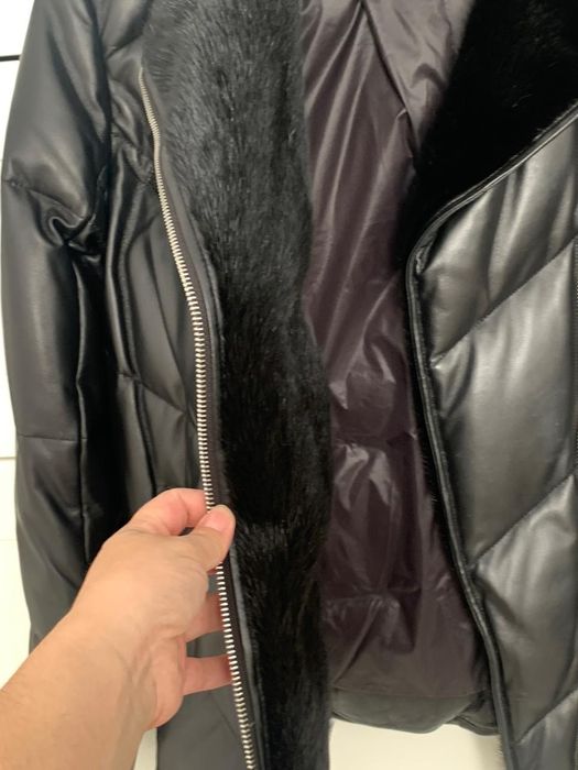 Кожанный куртка зимний