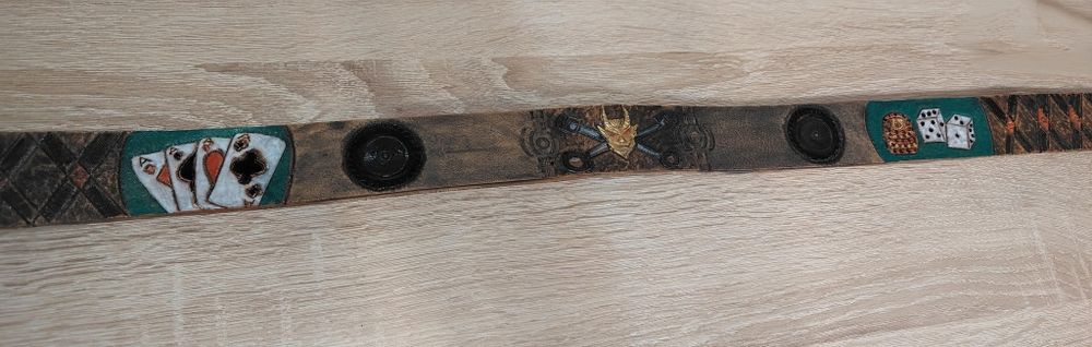 Curea rezistenta piele naturala sculptată manual moto/poker