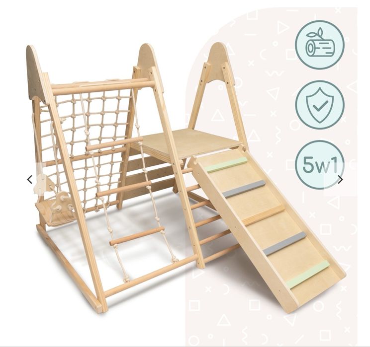 Loc de joacă de interior din lemn 5in1. 3+ SIGILAT