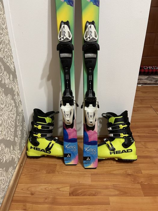 Schiuri copii 120 cm fischer cu clapari set