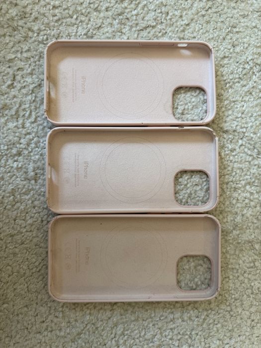 3 Оригинални кейсове Apple Silicone Case с MagSafe за iPhone 13 mini - Chalk Pink