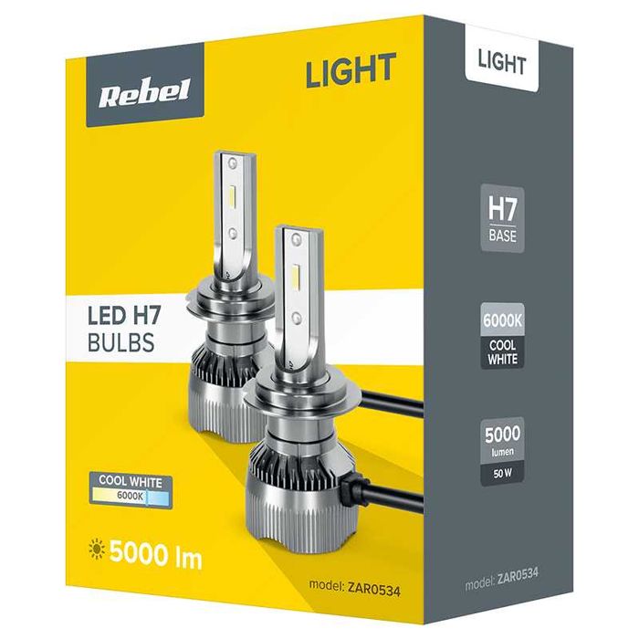 SET BecuriI LED AUTO H7 50W Rebel 6000 K