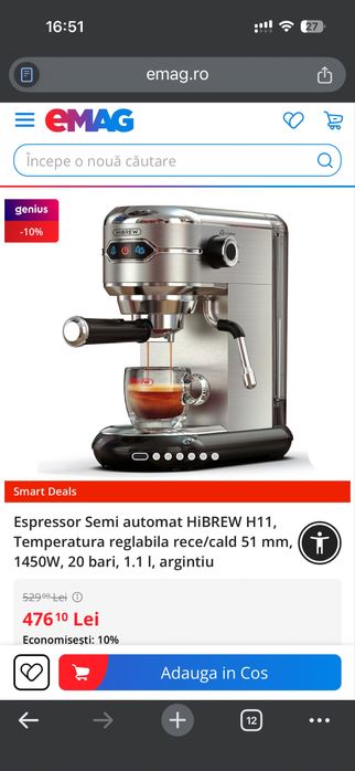 expresor cafea macinata