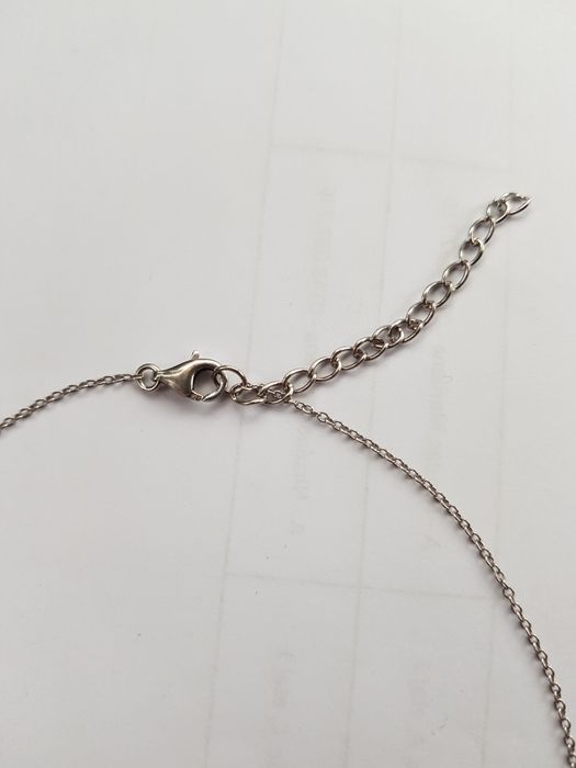 (41) Lant colier argint dama 925 italy, pandantiv nor,pietricele,nou