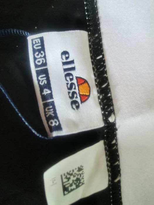 Costum de baie Bikini Ellesse damă negru Logo banda elastica alba