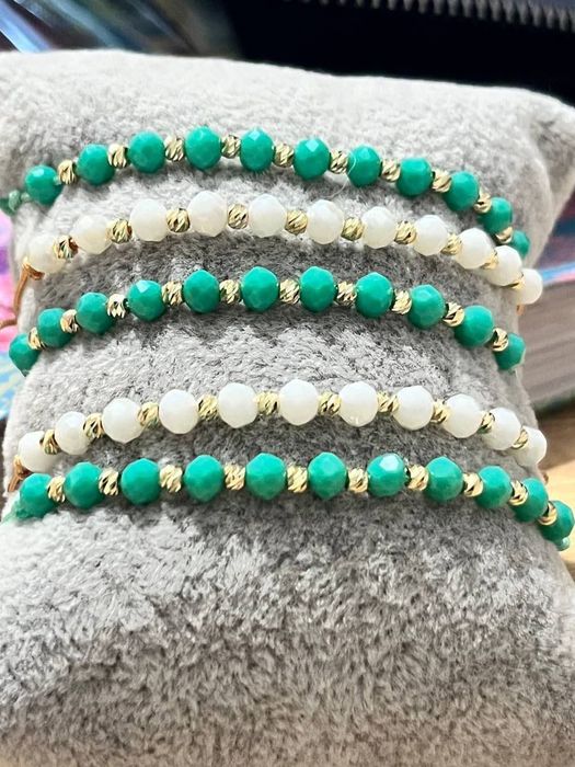 Brățări reglabile  cu  10 bile aur 14 k