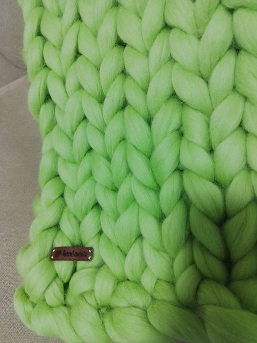 ново, ръчно направено одеяло от 100% мериносова вълна