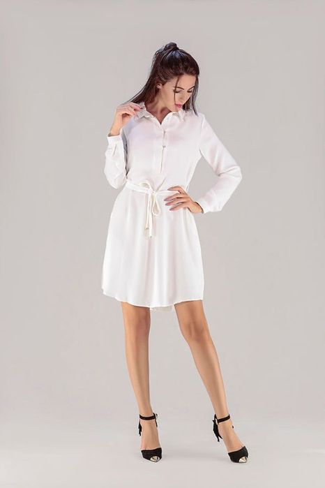 Rochie tip cămașă Massimo Dutti albă